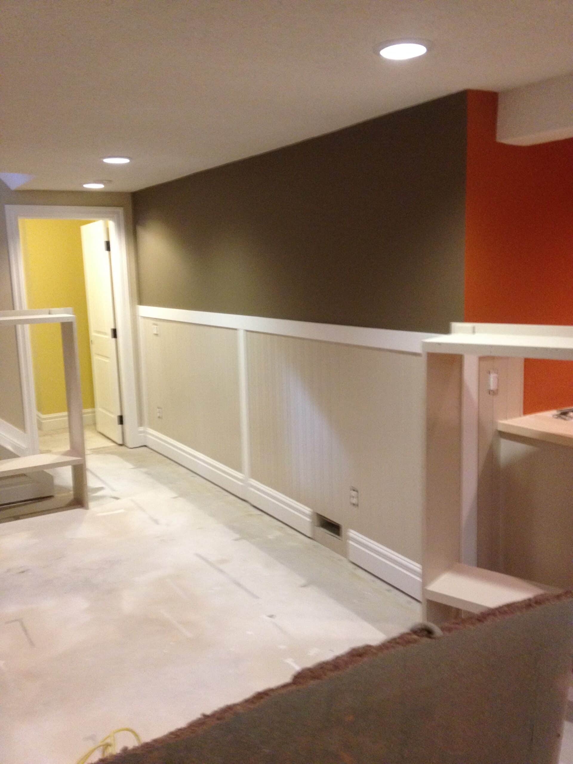 Wainscoting and walls after